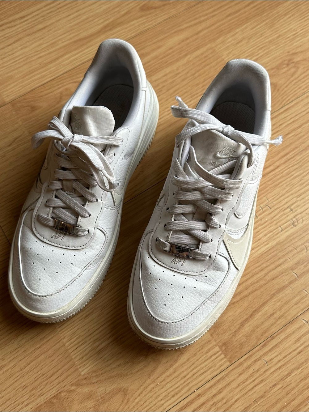 Nike Air Force 1 Platform Triple White Women Sneakers Size 8.5